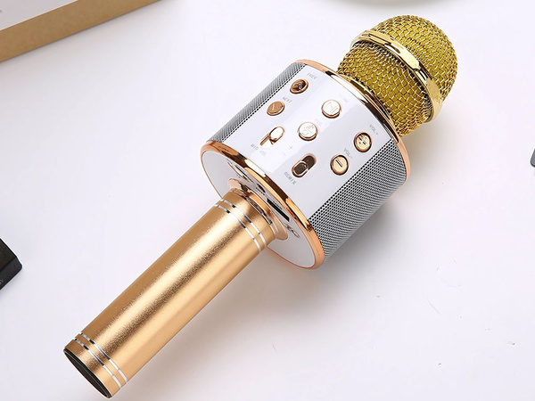 Kabelloses mikrofon bluetooth karaoke lautsprecher rund mit etui verschiedene modi