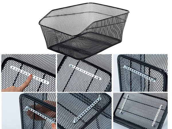 Large bicycle basket metal bicycle basket for luggage rack strong screw-on