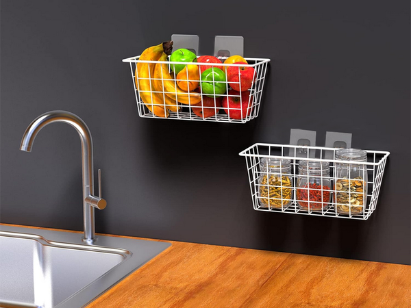 Hanging basket metal organiser hanging shelf white strong