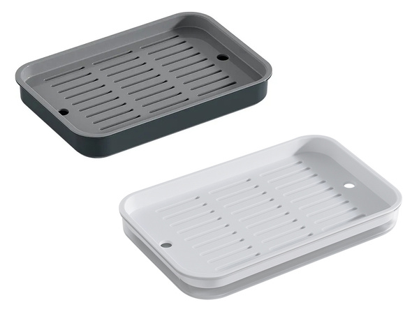 Two-layer kitchen tray drining rack for dishes vegetables fruit plastic