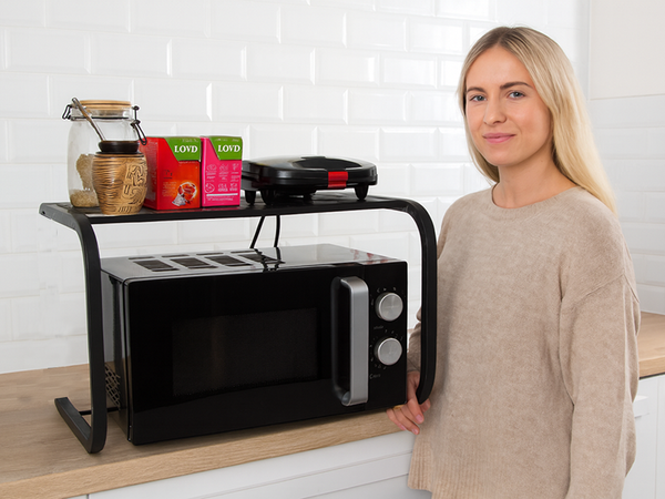 Mikrovlnná rúra stojan kuchynská polica mikrovlnná rúra organizér loft skríň