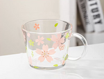 Juego de vajilla: cuencos, tazas, tazas de café y ensaladeras de cristal con diseño floral, 6 piezas.