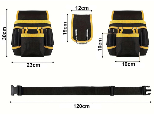 Ceinture porte-outils multifonction 22 poches porte-marteau