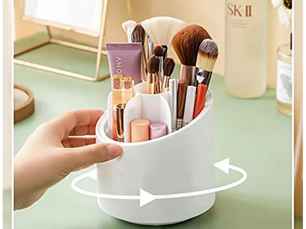 Organizér na kozmetiku otočný držiak na štetce na make-up s vekom