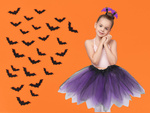 Halloween dress-up costume skirt bat headband black and purple