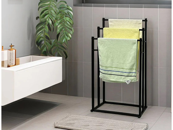 Bathroom towel rack loft metal towel rack for bathroom dryer