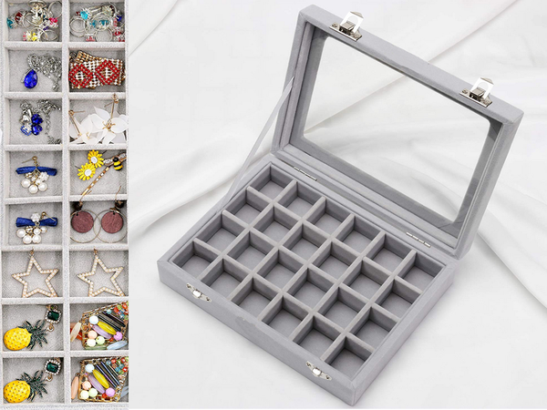 Jewellery box organiser display suede