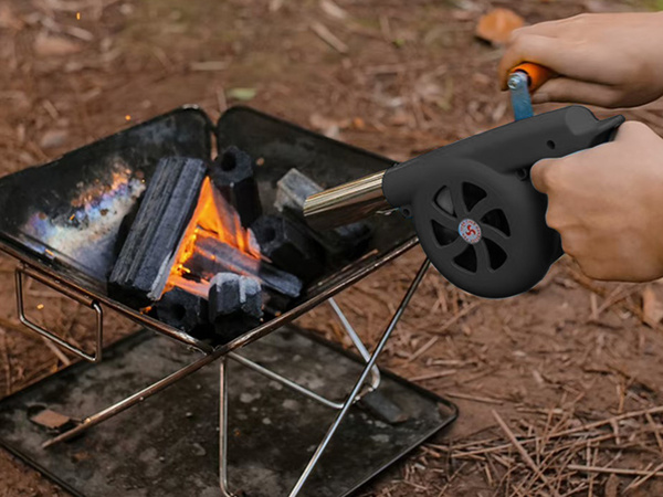 SOPLADOR DE MANO PARA ENCENDER BARBACOAS FOGATAS COCINAS BBQ MANGO ROBUSTO