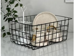 Loft metal wire organiser basket for kitchen fruit basket black large