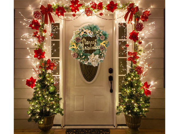 Guirnalda decorativa navideña decoración de pared decoración de puertas adornos navideños