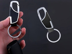 Porte-clefs métal porte-clefs faux cuir argent noir