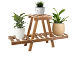 Flowerbed stand wooden flower pot two-storey shelf