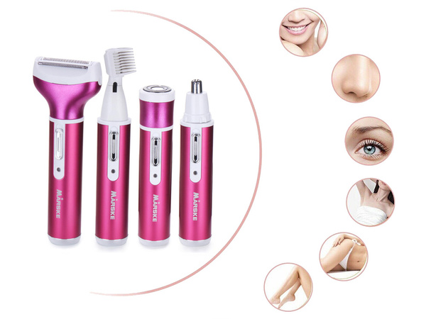 Depilator frauen körper rasierer beine trimmer 4in1 austauschbare tips usb