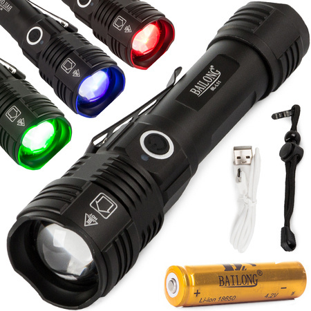 Torche tactique militaire bailong led zoom