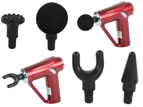 Pistolet do masażu pleców ciała nóg masażer mocny massage gun 4 końcówki