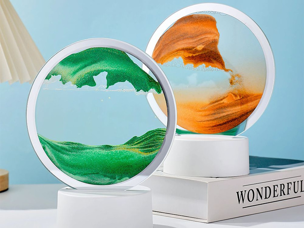 Sand lamp 3d moving dynamic sand decorative desk usb led rgb