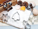 Baking tray 6 pieces christmas gingerbread men set steel