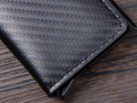 Cartera antirrobo rfid para hombre negra para tarjetas billetes ecopiel