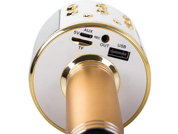 Беспроводной микрофон bluetooth караоке динамик круглый с чехлом различные режимы