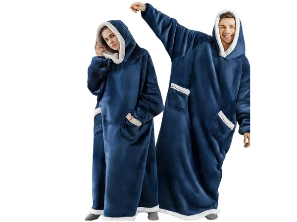 Teplá mikina deka veľká nadrozmerná hrubá mäkká kapucňa župan dlhý xxl