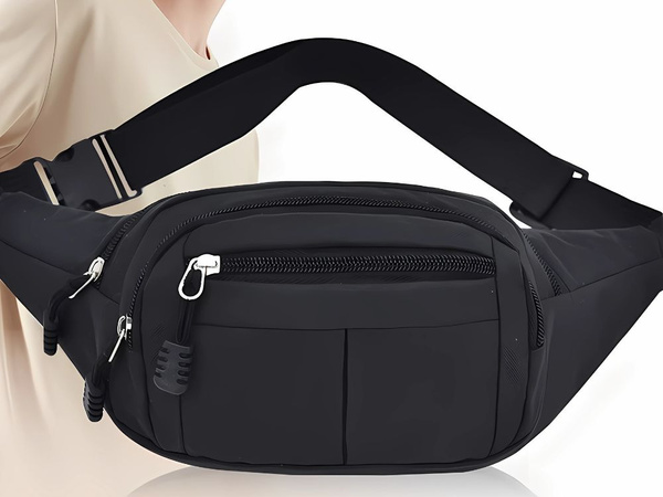 Sachet de rein pour homme ceinture de sport pour femme 4 poches noir ajustable