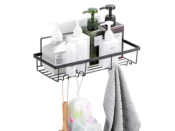 Loft baño ducha estante colgante 4x gancho