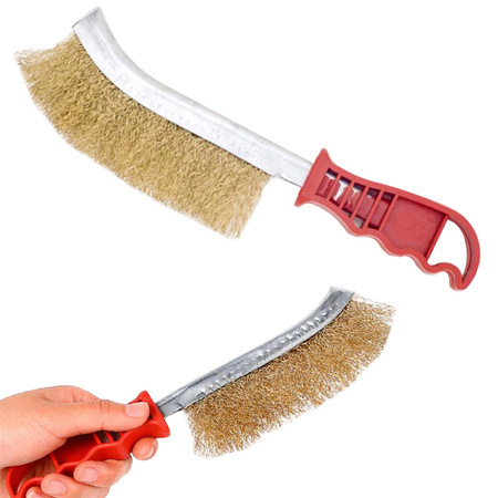 Brass wire brush for cleaning rims power