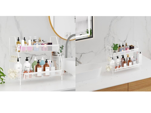 Étagère de cuisine loft organisateur de cuisine à deux étages avec panier