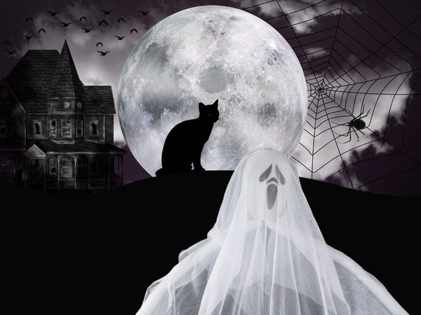 Halloween decorare agățat decorare fantomă alb țipa schelet fantomă 65cm