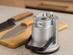 Electric knife and kitchen scissor sharpener with suction cup, rechargeable