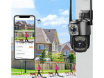 Cámara con dos objetivos wifi exterior giratoria detector de movimiento ip 4g