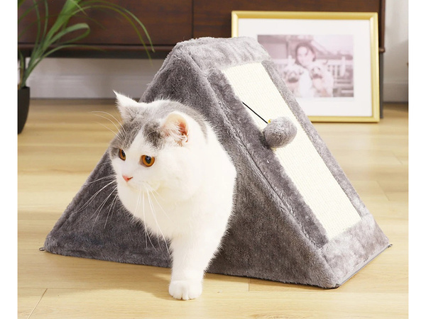 Scratching post triangle cat kennel cat bed toy ball