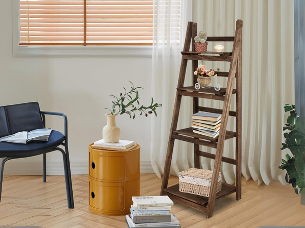 Pat de flori înalt în picioare oală de flori din lemn 4 etaje bibliotecă