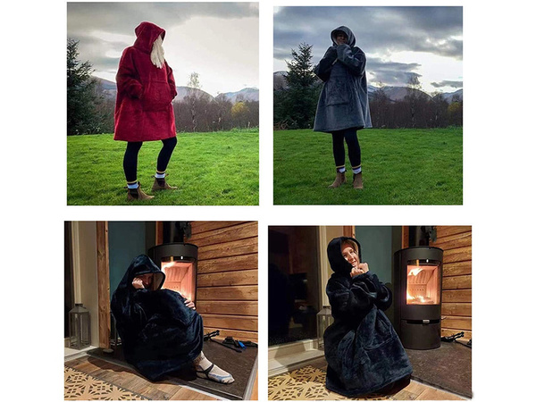 Cald hanorac oversize pătură xxl 2in1 fleece gros