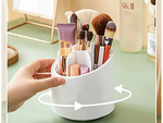 Cosmetics organiser swivel make-up brush holder with lid