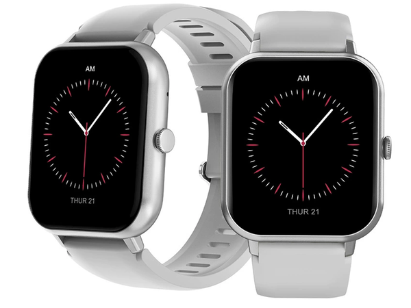 Smartwatch sieviešu vīriešu gumijas siksna sporta bluetooth sarunas pelēka