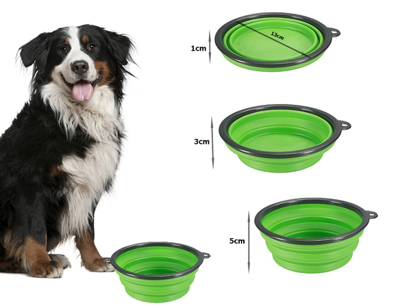 Миска силиконовая для собак складная туристическая карабинер 400 мл