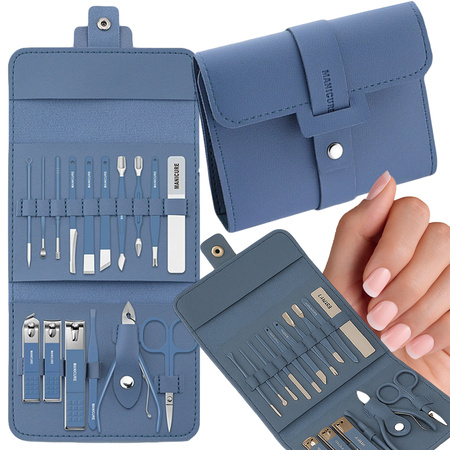 Set pour ongles trousse de manucure et de pédicure étui ciseaux 16 éléments