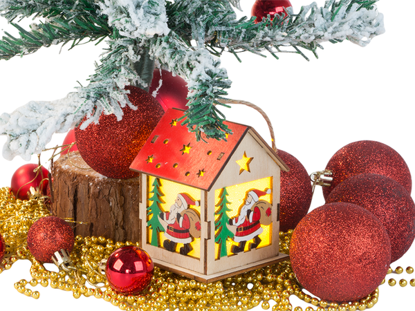 Wooden hanging christmas tree lantern lighting christmas decoration mickey