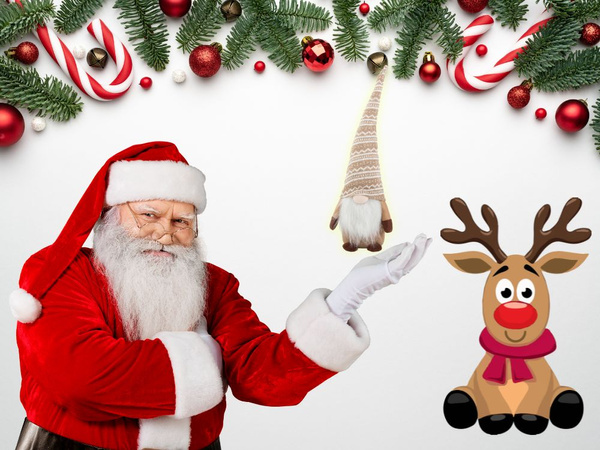 Navidad ghost brown ghost with christmas beard 48 cm soft
