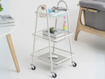 Shelf kitchen bathroom cabinet on wheels metal rack three levels 3