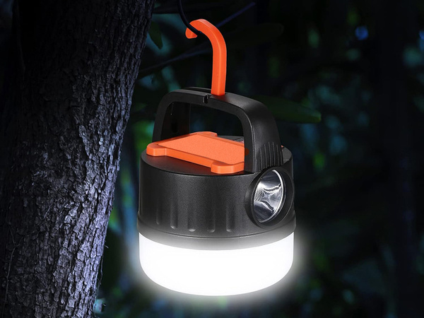 LAMPA KEMPINGOWA BIWAKOWA AKUMULATOROWA LED USB TURYSTYCZNA SZPERACZ HAK