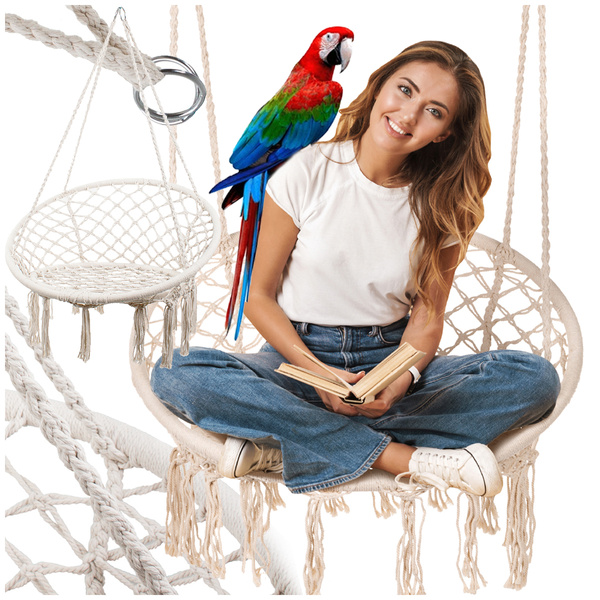 Columpio de jardín nido de cigüeña silla colgante boho 80cm