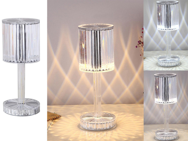 Lampă de masă a condus cristal rgb usb telecomandă