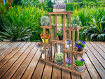 Jardinera alta jardinera de madera estanteria de 3 niveles