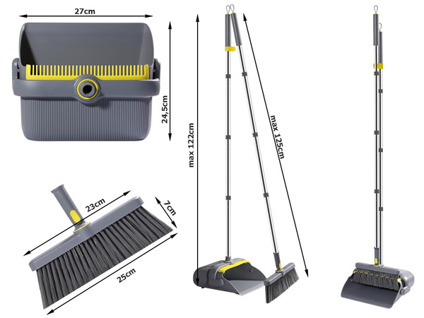 Lusta ember söprögető készlet swifter kefe mop tisztító törlőlap törlő lapát 2in1