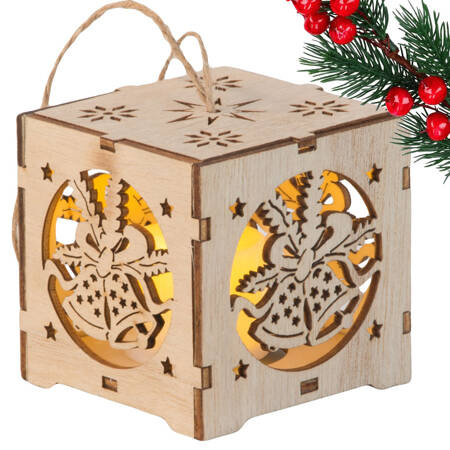 Holzlaterne hängend weihnachtsbaumbeleuchtung weihnachtsschmuck glocken