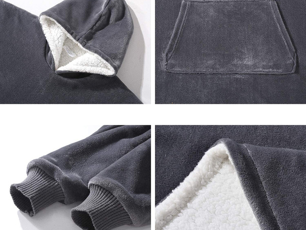 Teplá mikina oversize deka xxl 2v1 hrubý fleece