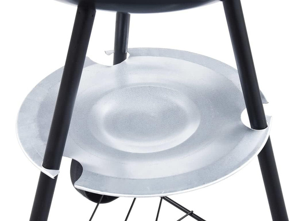 Faszén kerti brikett grill kerekek kerek fedél zárható hordozható
