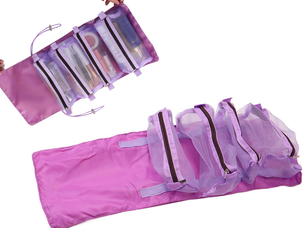 NECESER DE VIAJE ROLL FUNCIONAL 4 EN 1 CREMALLERA PARA COSMÉTICOS
